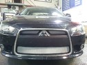 Защита радиатора Mitsubishi Lancer X 2011г рестайл Хром