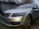 Защита радиатора Skoda Octavia A7 Elegance и Ambition с ПТФ 2013г. хром