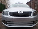 Защита радиатора Skoda Octavia A7 Elegance и Ambition с ПТФ 2013г. хром