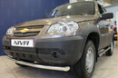 Защита радиатора Chevrolet Niva I рестайлинг (GLC/GLS) 2009- (3 части)  black