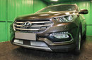 Защита радиатора Hyundai Santa Fe 2015- с датчиком ACC chrome